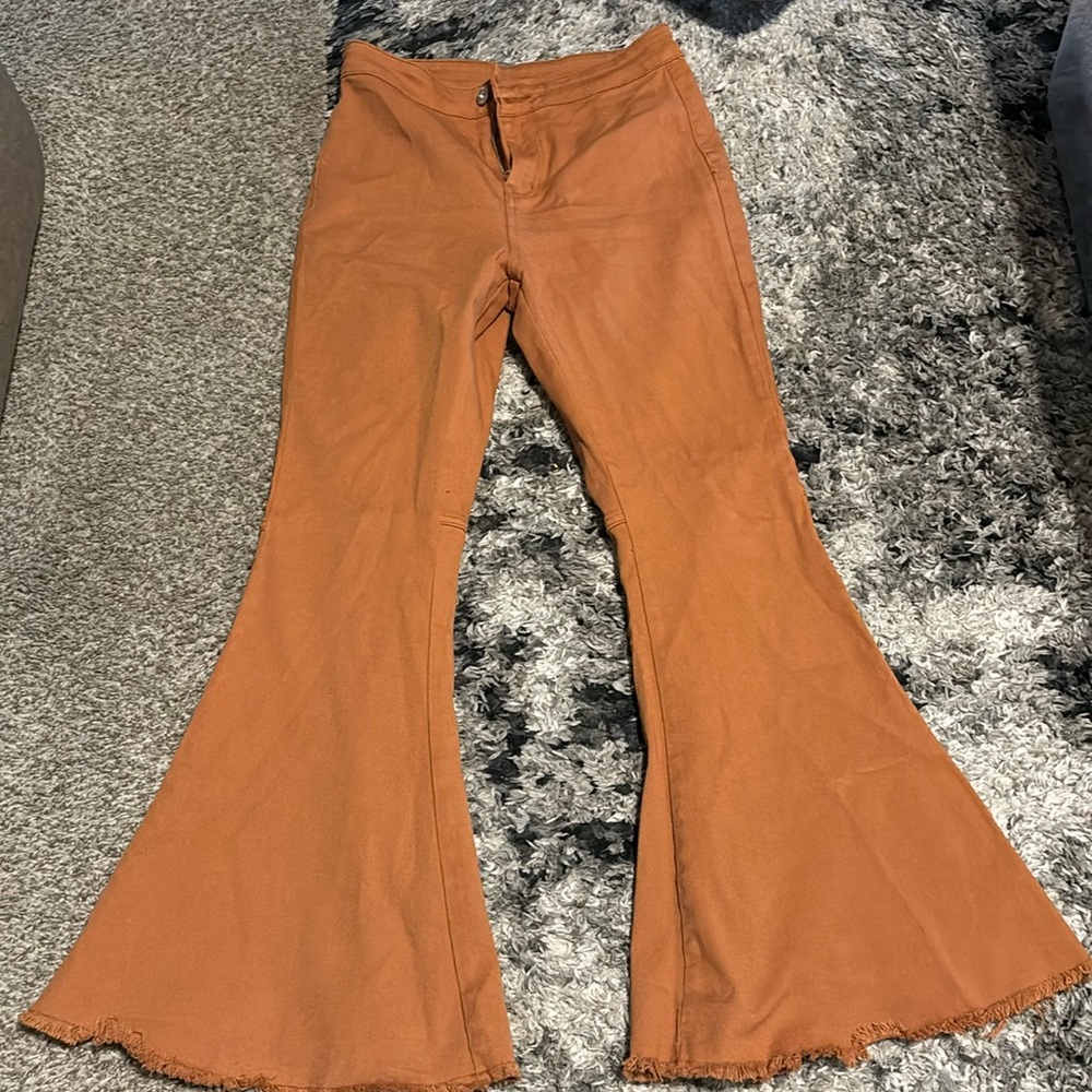 Tan flare jeans